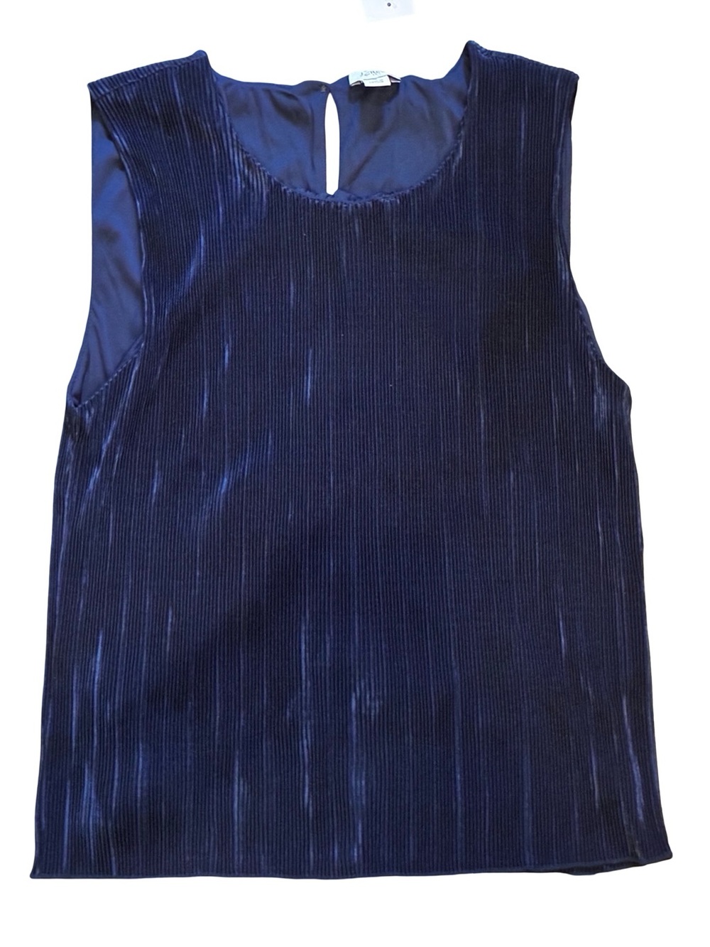 J. CREW Navy Plissè Top and Matching Skirt, Size Small.